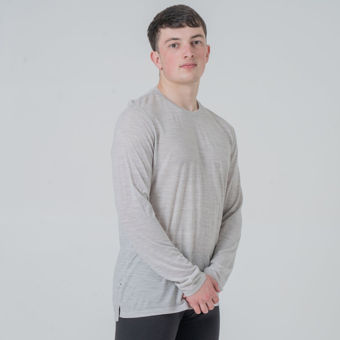 Herren Tencel Merino Shirt lang grau