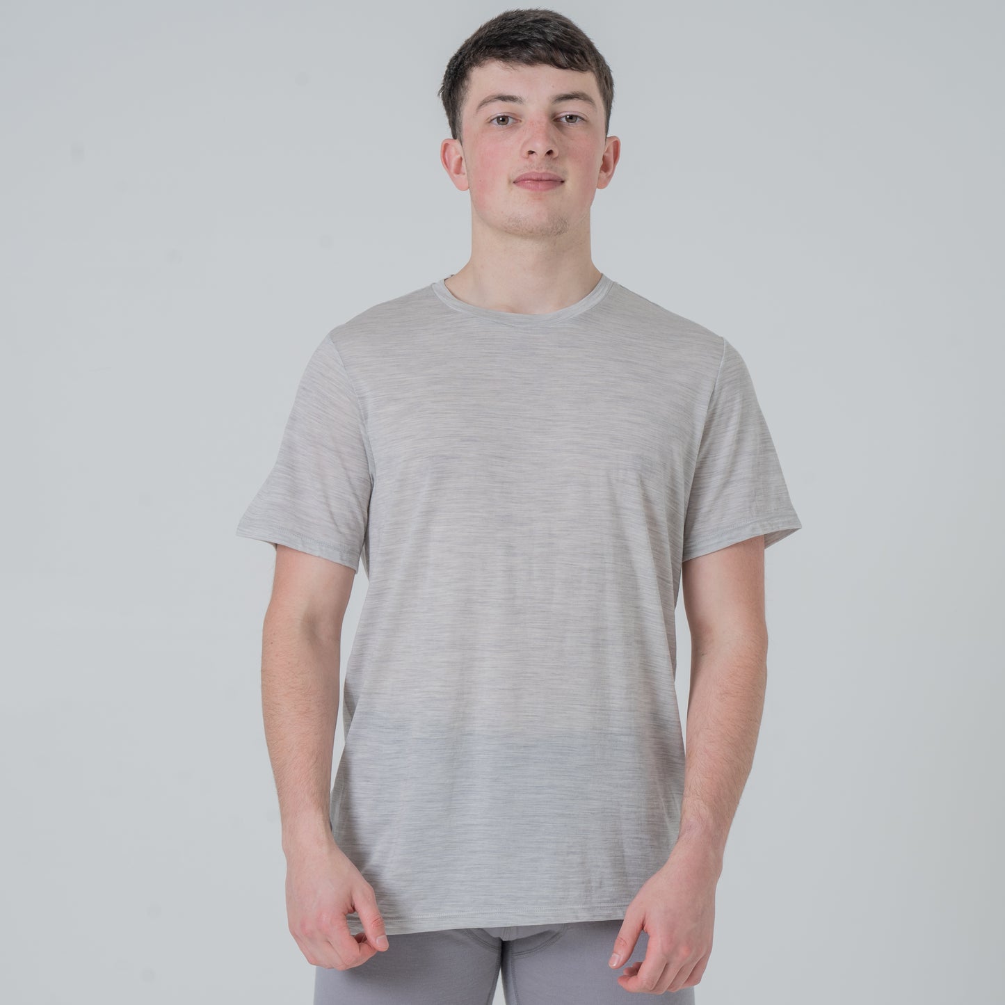 Herren Tencel Merino Shirt kurz grau