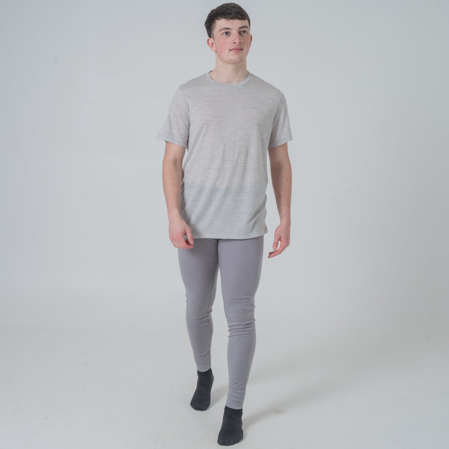 Herren Base Layer 100% Merino Wolle 17.2 Micron grau