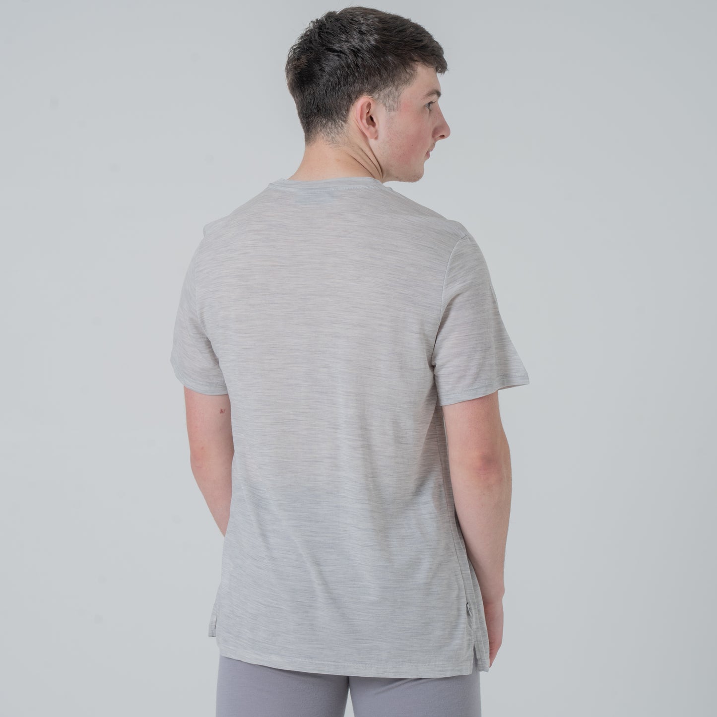 Herren Tencel Merino Shirt kurz grau