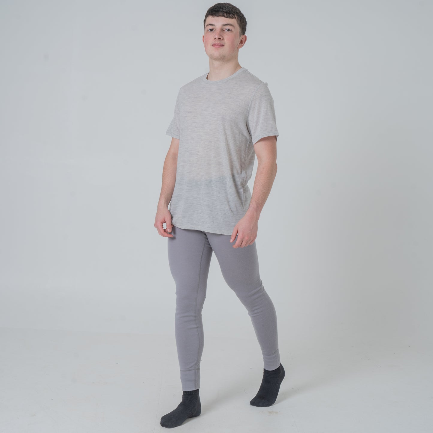 Herren Base Layer 100% Merino Wolle 17.2 Micron grau