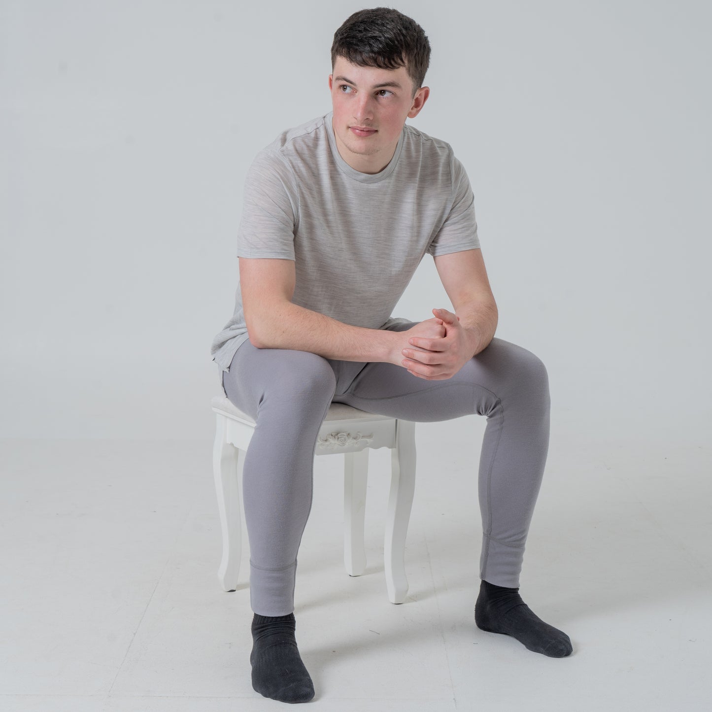 Herren Base Layer 100% Merino Wolle 17.2 Micron grau