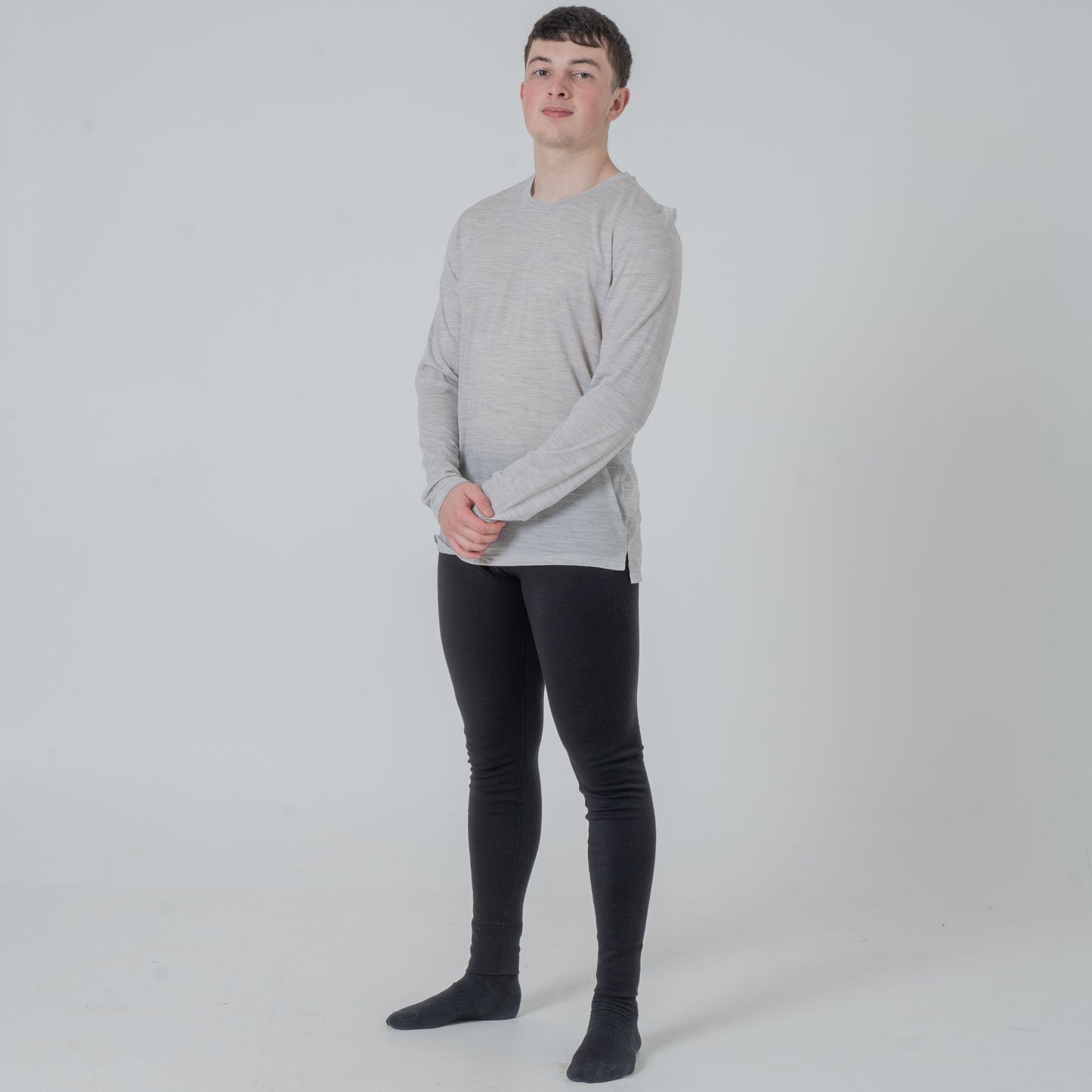 Herren Base Layer 100% Merino Wolle 17.2 Micron schwarz