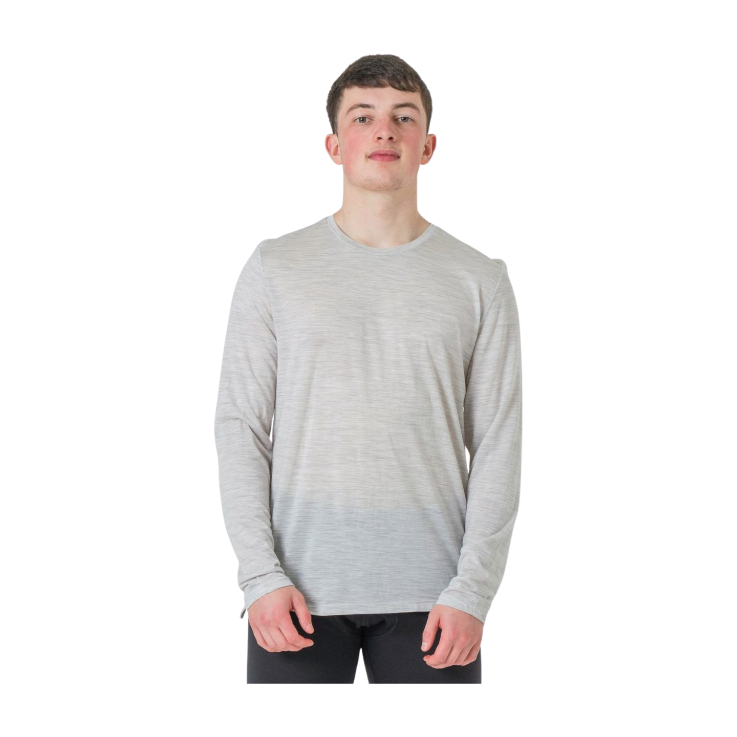 Herren Tencel Merino Shirt lang grau