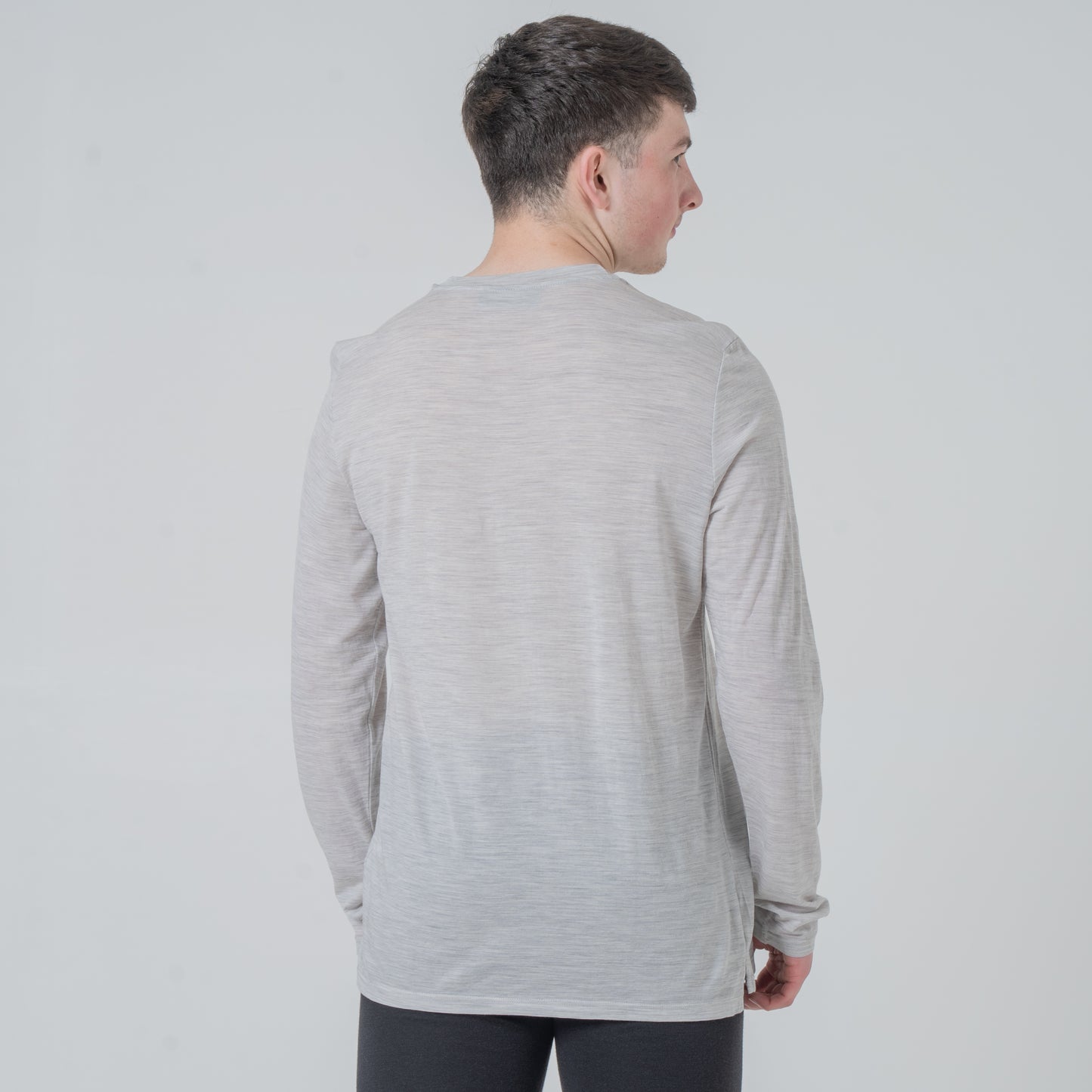 Herren Tencel Merino Shirt lang grau