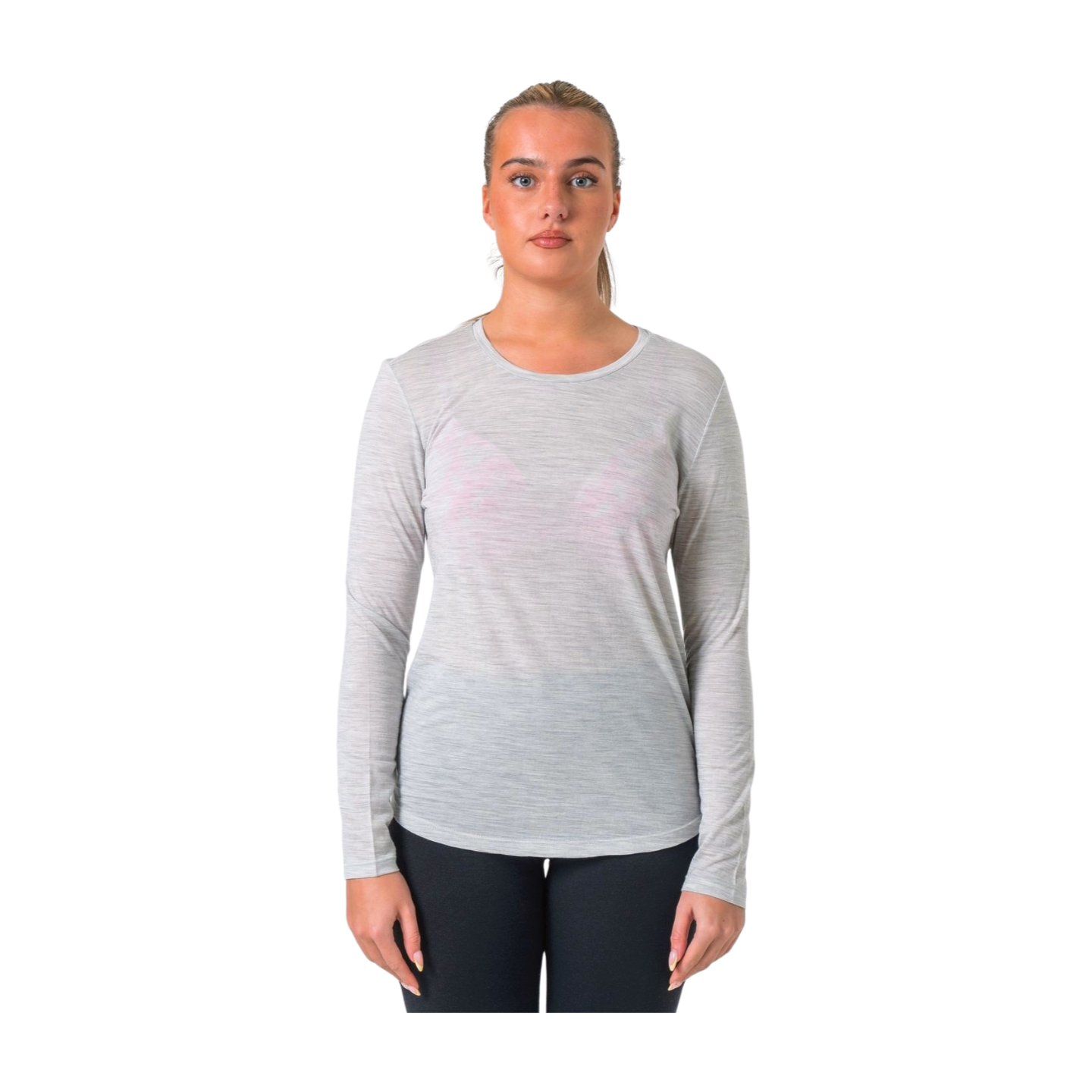 Damen Tencel Merino Shirt lang grau