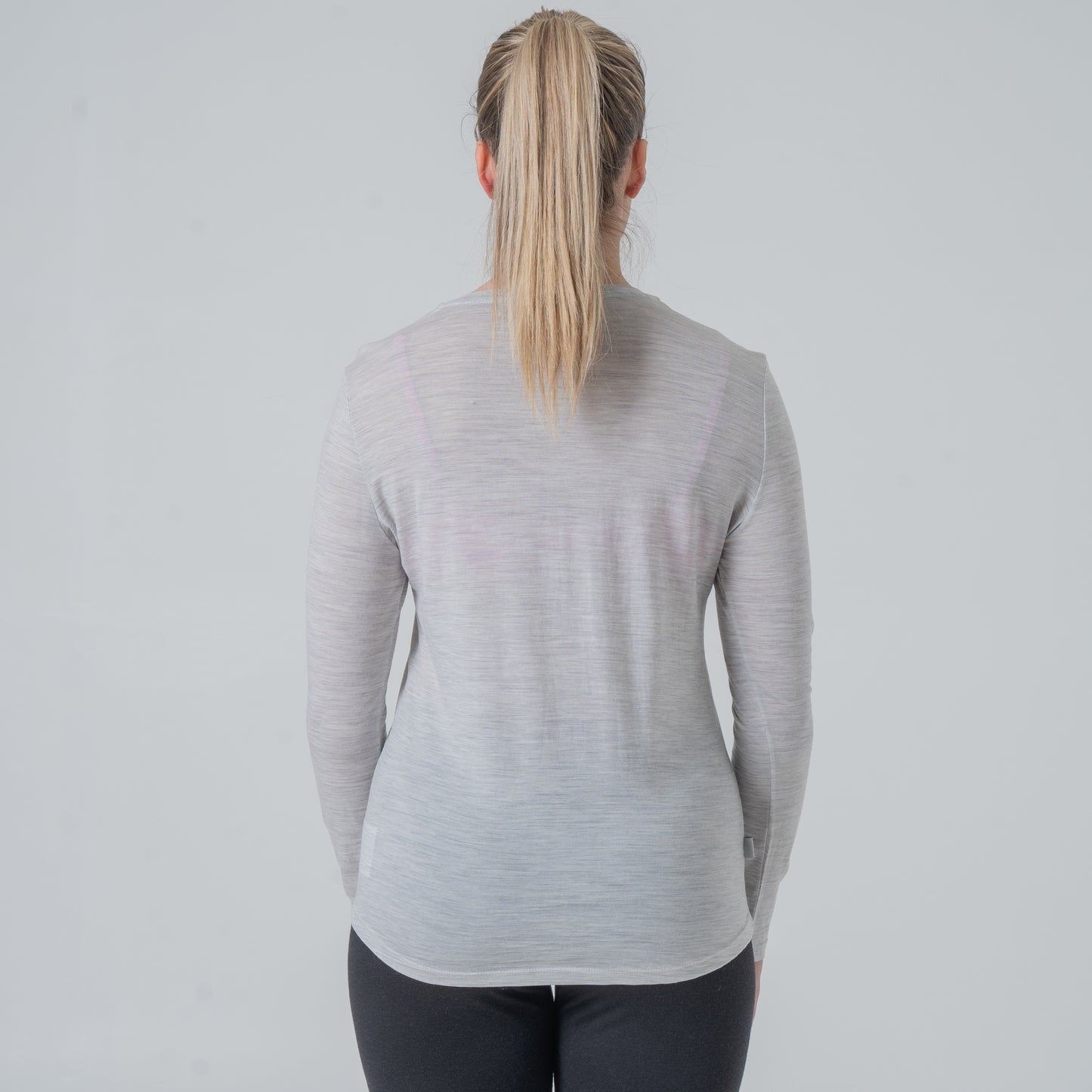 Damen Tencel Merino Shirt lang grau