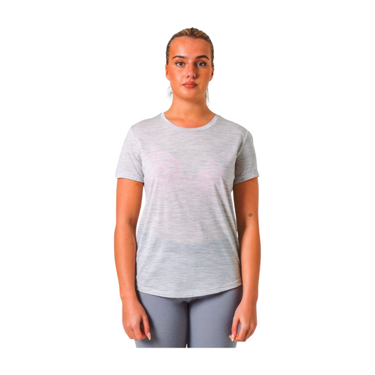 Damen Tencel Merino Shirt kurz grau