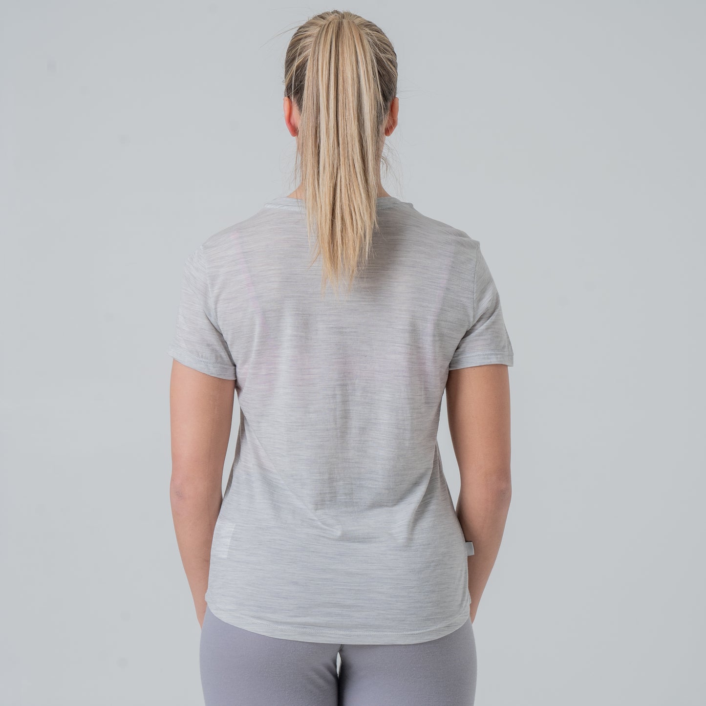 Damen Tencel Merino Shirt kurz grau