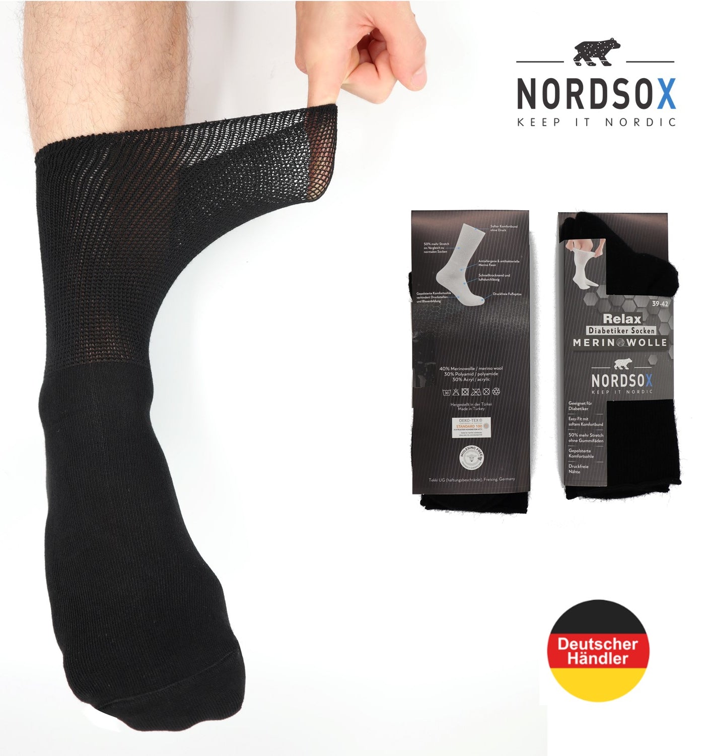 4 Paar Merino Komfort Airline Socken