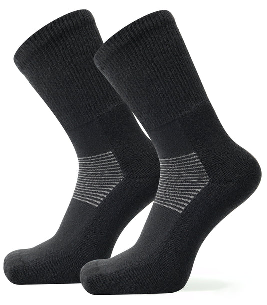 4 Paar Merino Crew Sportsocken schwarz