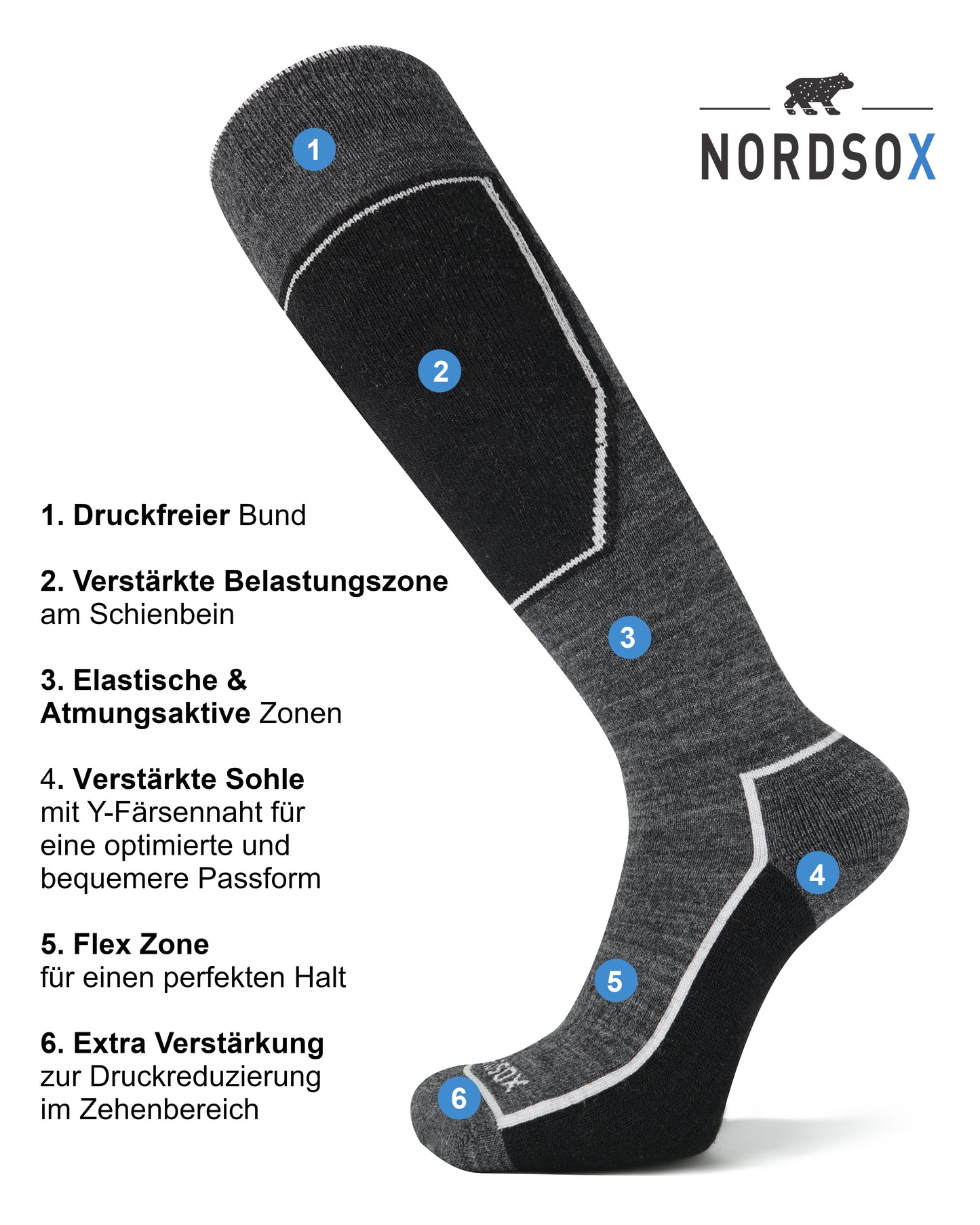 2 Paar Pro Merino Skisocken